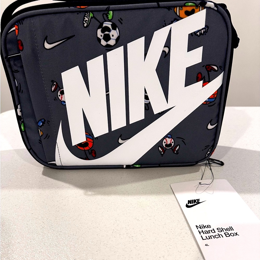 Nike Hard Shell Sports Design Gray Lunch Box